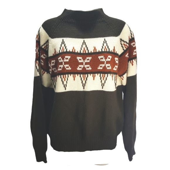 Vintage Other - Vintage 70s Mens Size Medium Montgomery Ward Turtleneck Ski Sweater